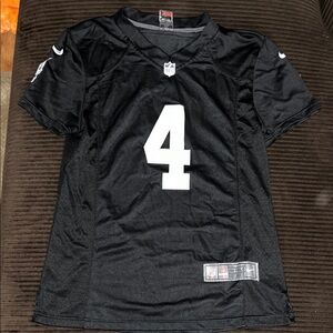 Raiders Kid’s XL (women’s small) Black Carr Jersey with Number 4